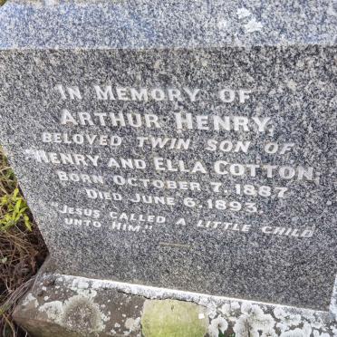 COTTON Arthur Henry 1887-1893