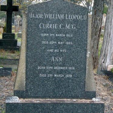 CURRIE William Leopold 1856-1929 &amp; Ann 1859-1928