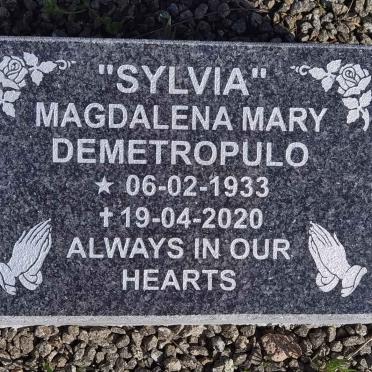 DEMETROPULO Magdalena Mary 1933-2020