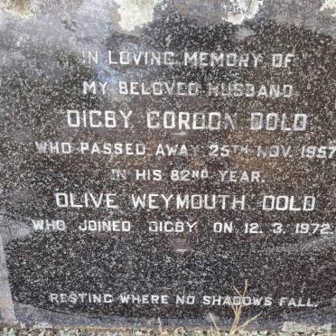 DOLD Digby Gordon -1957 &amp; Olive Weymouth -1972