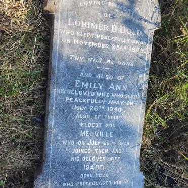 DOLD Lorimer B. -1925 &amp; Emily Ann -1940 :: DOLD Melville 1979 &amp; Isabel LOCK -1974