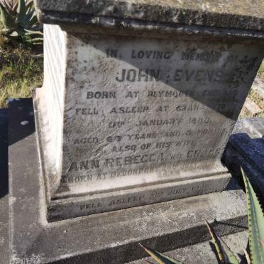 EVENS John -1888 &amp; Ann Rebecca CRAGG 1822-1901
