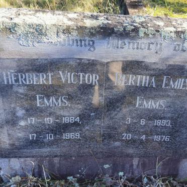 EMMS Herbert Victor 1884-1969 &amp; Bertha Emily 1893-1976