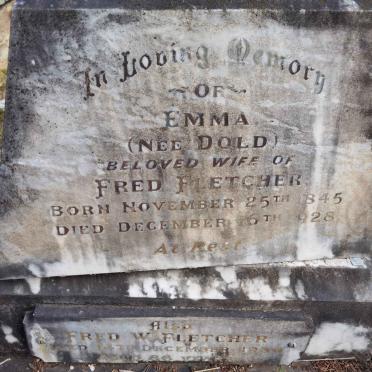 FLETCHER Fred -1930 &amp; Emma DOLD 1845-1928