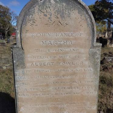 FOWLER Martha -1872