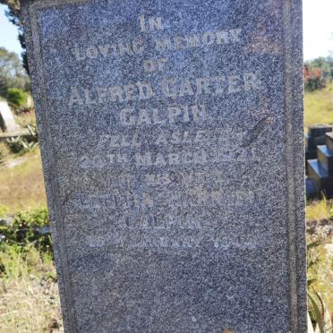 GALPIN Alfred Carter -1921 &amp; Letitia Harriet -1944