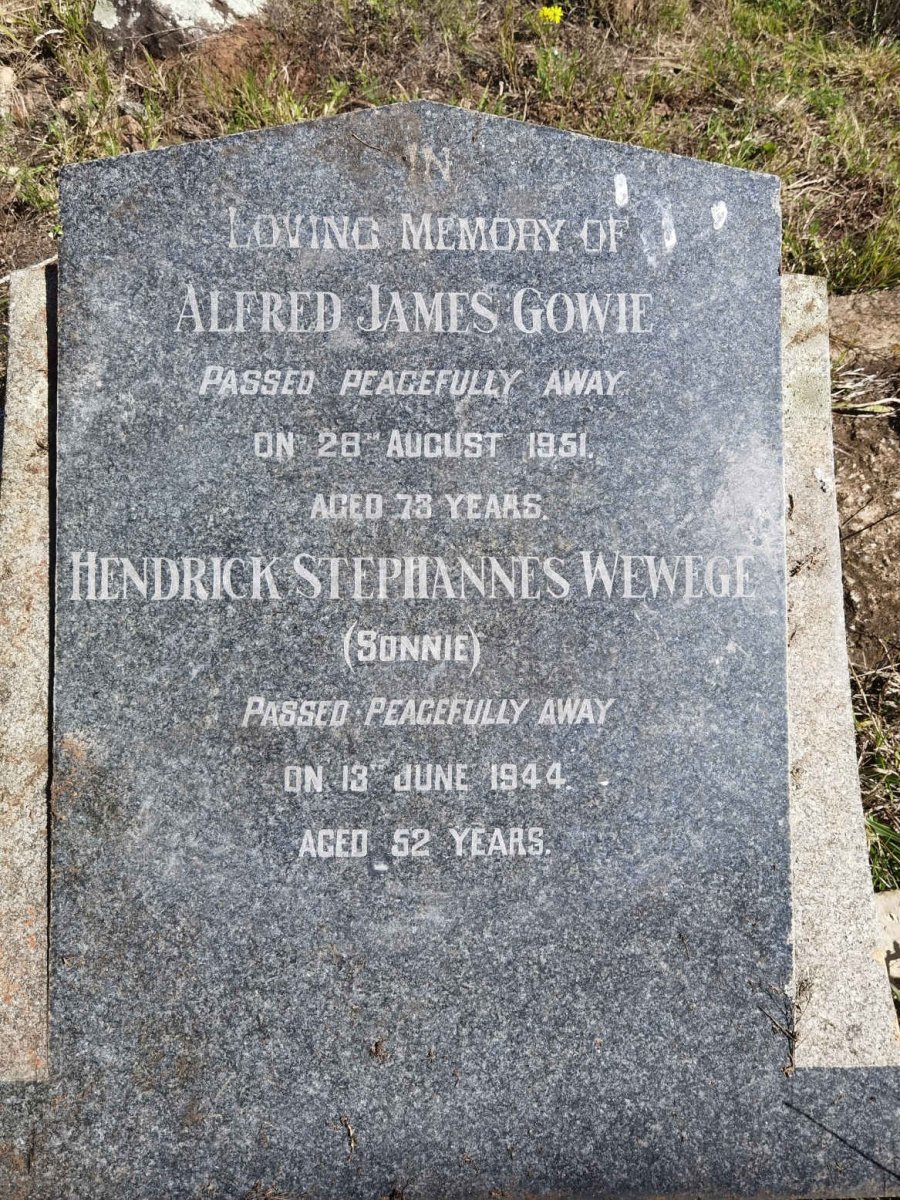 GOWIE Alfred James -1951 :: WEWEGE Hendrick Stephannes -1944
