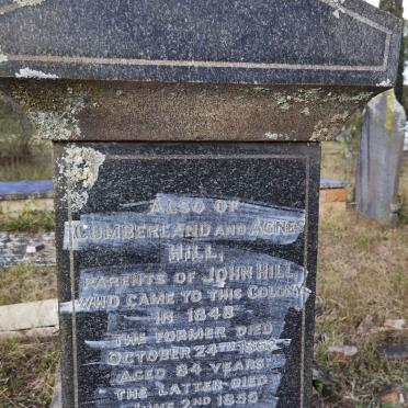 HILL Cumberland -1862 &amp; Agnes -1855