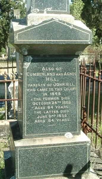 HILL Cumberland -1862 & Agnes HILL -1855