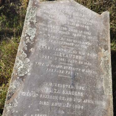 HAY Alexander 1803-1871 & Eliza SANDERS 1818-1906 :: HAY Alexander 1851-1852