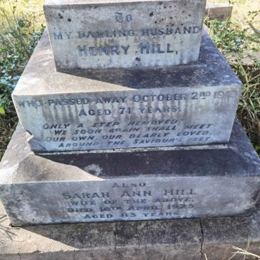 HILL Henry -1943 &amp; Sarah Ann -1925