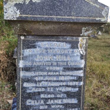 HILL John 1817-1877 &amp; Celia Jane -1883