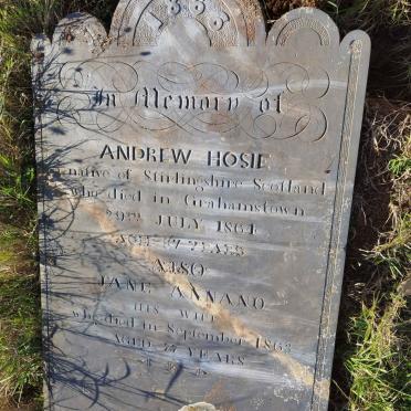 HOSIE Andrew -1864 &amp; Jane ANNAND -1863