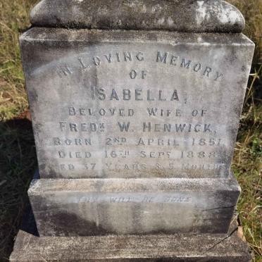 HENWICK Isabella 1851-1888