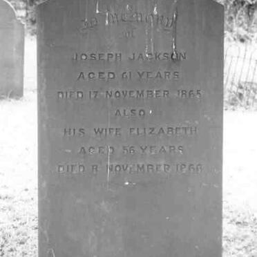 JACKSON Joseph -1865 &amp; Elizabeth  -1866