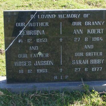JASSON Moses -1963 &amp; Georgina -1953 :: JASSON Ann Koert -1964 :: JASSON Sarah Bibby -1977