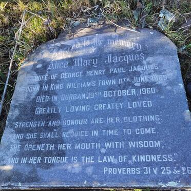 JACQUES Alice Mary 1869-1960