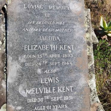 KENT Lewis Melville -1951 &amp; Jacoba Elizabeth 1893-1944