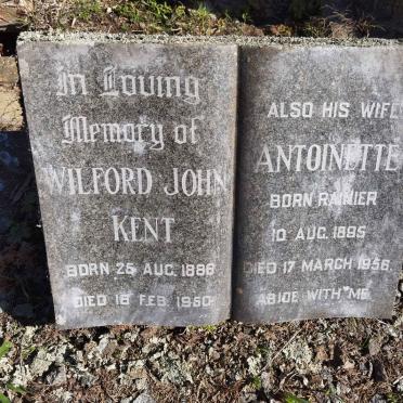 KENT Wilford John 1886-1950 &amp; Antoinette RAINIER 1885-1956