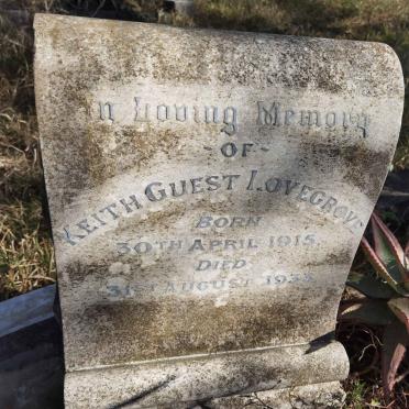 LOVEGROVE Keith Guest 1915-1933