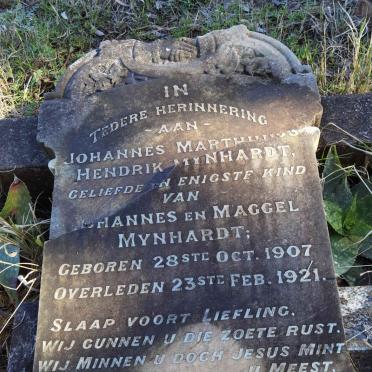 MYNHARDT Johannes Marthinus Hendrik 1907-1921