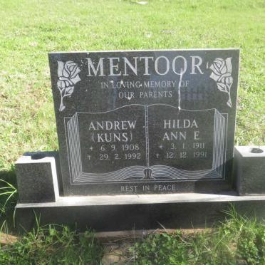 MENTOOR Andrew 1908-1992 &amp; Hilda Ann E. 1911-1991
