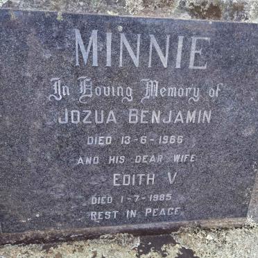 MINNIE Jozua Benjamin -1966 &amp; Edith V. - 1985