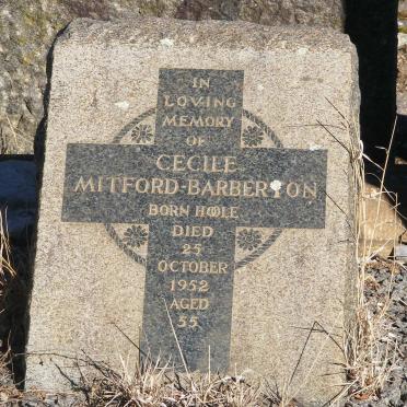 MITFORD-BARBERTON Cecile nee HOOLE - 1952