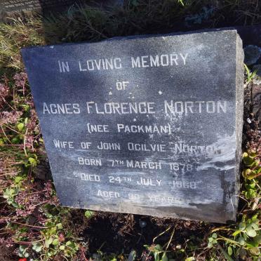 NORTON Agnes Florence nee PACKMAN 1878-1968