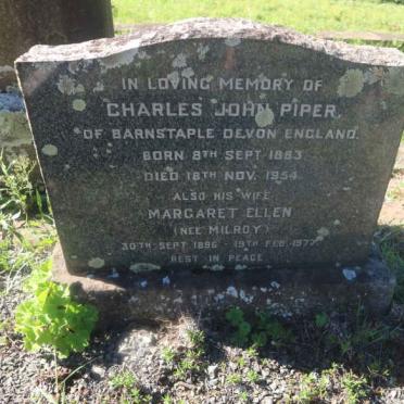 PIPER Charles John 1883-1954 &amp; Margaret Ellen MILROY 1896-1977