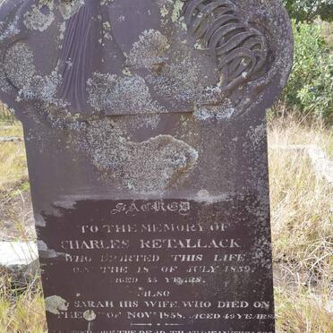 RETALLACK Charles -1859 &amp; Sarah -1858