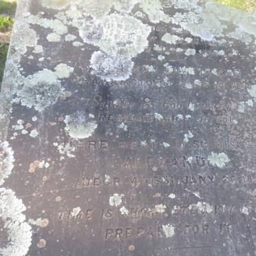 SANDERS ? 18??-187? &amp; Eliza 18??-1906 :: SANDERS Alexander 1851-1852