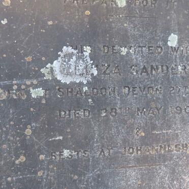 SANDERS ? 18??-187? &amp; Eliza 18??-1906 :: SANDERS Alexander 1851-1852