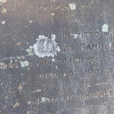 SANDERS ? 18??-187? &amp; Eliza 18??-1906 :: SANDERS Alexander 1851-1852