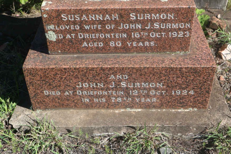 SURMON John J. -1924 &amp; Susannah -1923