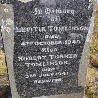 TOMLINSON Robert Turner -1941 &amp; Letitia -1940