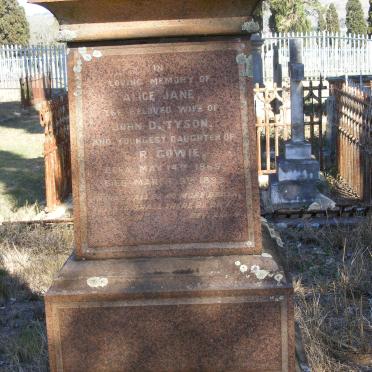 TYSON Alice Jane née GOWIE 1865-1896