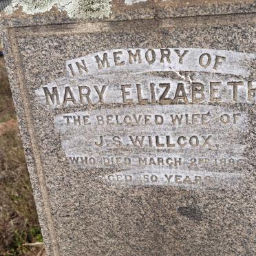 WILLCOX Mary Elizabeth -1886
