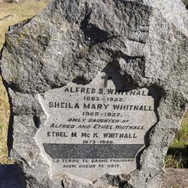 WHITNALL Sheila Mary 1905-1927 :: WHITNALL Ethel M. Mc K. 1873-1950