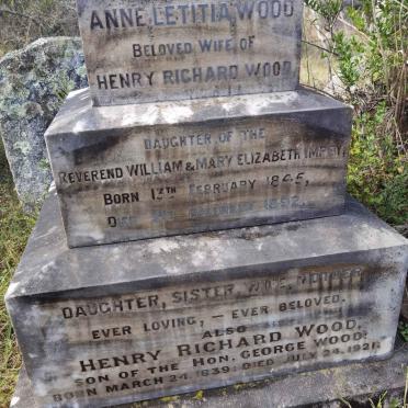 WOOD Henry Richard 1839-1921 &amp; Anne Letitia IMPEY 1845-1892