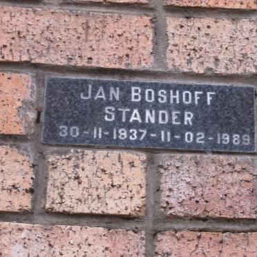 STANDER Jan Boshoff 1937-1989