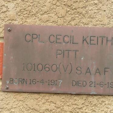 PITT Cecil Keith 1917-1987