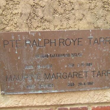 TARR Ralph Roye 1912-1989 &amp; Maurine Margaret 1922-1997