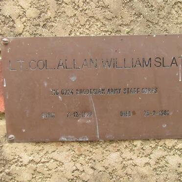 SLATER Allan William 1929-1981