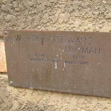 NORMAN Wilfred Stewart -1972