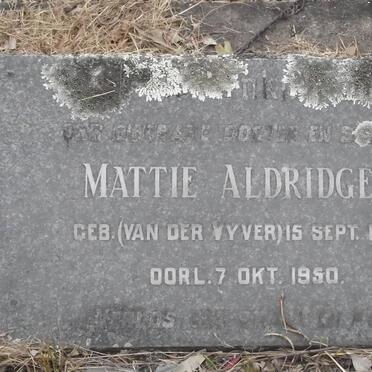ALDRIDGE Mattie nee VAN DER VYVER 1914-1950