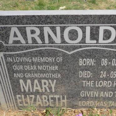 ARNOLDS Mary Elizabeth 1944-2011