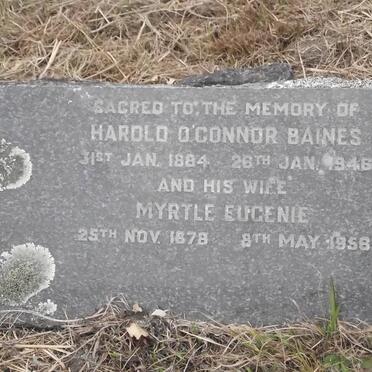BAINES Harold O'Connor 1884-1946 &amp; Myrtle Eugenie 1878-1956