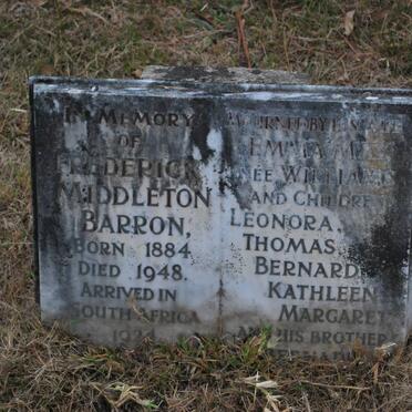 BARRON Frederick Middleton 1884-1948