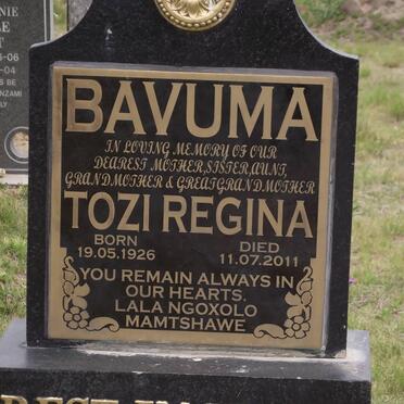 BAVUMA Tozi Regina 1926-2011